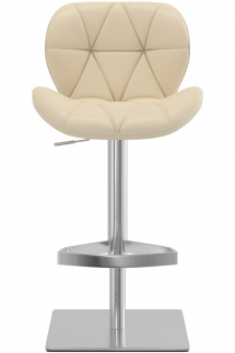 Profile Deluxe Brushed Real Leather Bar Stool Cream