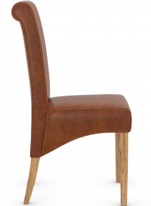 York Oak Dining Chair Leather