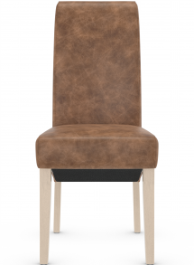 York Light Oak Dining Chair Leather