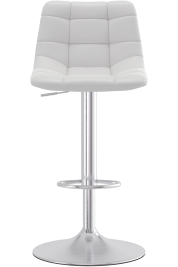 Berlin Brushed Chrome Bar Stool White