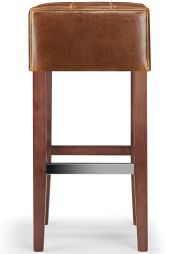 Cirocco Bar Stool Tan Aniline Leather & Walnut