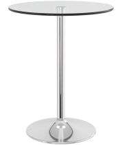 Club Bar Table 89cm Clear Glass
