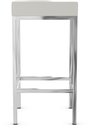 Cube Chrome Bar Stool White