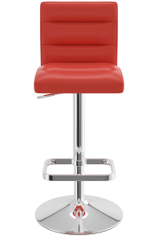 Deluxe Chrome Bar Stool Red