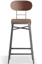 Farmhouse Bar Stool Grey & Walnut