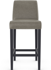 Firenze Black Bar Stool Grey Aniline Leather