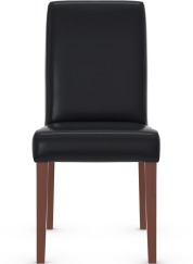 Firenze Walnut Dining Chair Black Bonded Leather