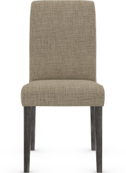 Firenze Antique Black Dining Chair Brown Fabric