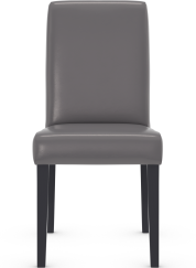 Firenze Matt Black Dining Chair Grey Bonded Leather