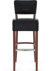 Genova Walnut Bar Stool Black Bonded Leather 