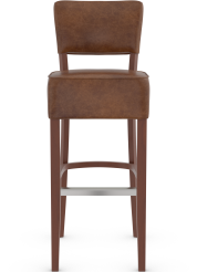 Genova Bar Stool Tan Aniline Leather & Walnut