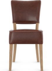 Genova Rustic Oak Dining Chair Bonded Leather