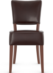Genova Walnut Dining Chair Brown Bonded Leather