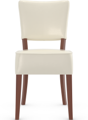 Genova Walnut Dining Chair Cream Bonded Leather
