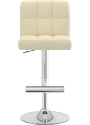 Grid Chrome Bar Stool Cream