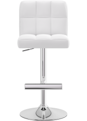 Grid Chrome Bar Stool White
