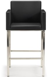 Hugo Brushed Bar Stool Black