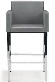 Hugo Chrome Bar Stool Grey