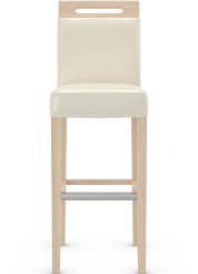 Modena Light Oak Bar Stool Cream Bonded Leather