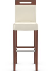 Modena Walnut Bar Stool Cream Bonded Leather