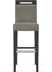 Modena Bar Stool Brown Aniline Leather & Walnut