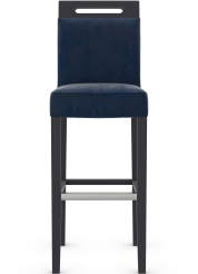 Modena Black Bar Stool Navy Velvet