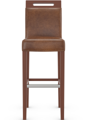 Modena Walnut Bar Stool Tan Aniline Leather 