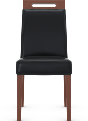 Modena Walnut Dining Chair Black Bonded Leather