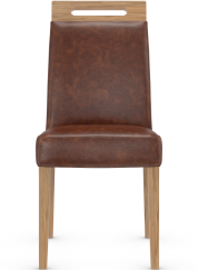 Modena Rustic Oak Dining Chair Aniline Leather