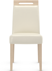 Modena Light Oak Dining Chair Cream Bonded Leather