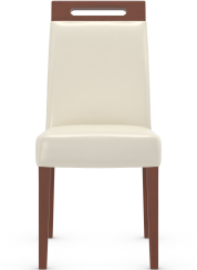Modena Walnut Dining Chair Cream Bonded Leather