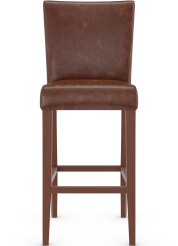 Pranzo High Walnut Bar Stool Brown Aniline Leather