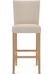 Pranzo Rustic Oak Bar Stool Cream Fabric
