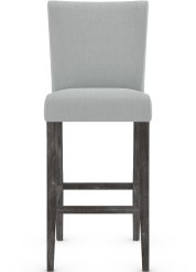Pranzo Antique Black Bar Stool Grey Fabric