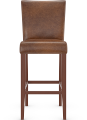 Pranzo High Walnut Bar Stool Tan Aniline Leather
