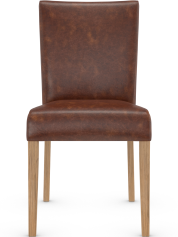 Pranzo Rustic Oak Dining Chair Brown Aniline Leather
