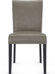 Pranzo Black Dining Chair Grey Aniline Leather