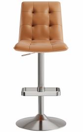 Scalzo Brushed Bar Stool Cognac