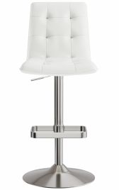 Scalzo Brushed Bar Stool White