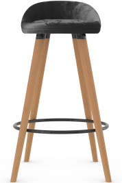 Skandi Bar Stool Black Velvet