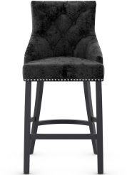 Windsor Bar Stool Black Velvet