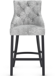 Windsor Bar Stool Silver Velvet