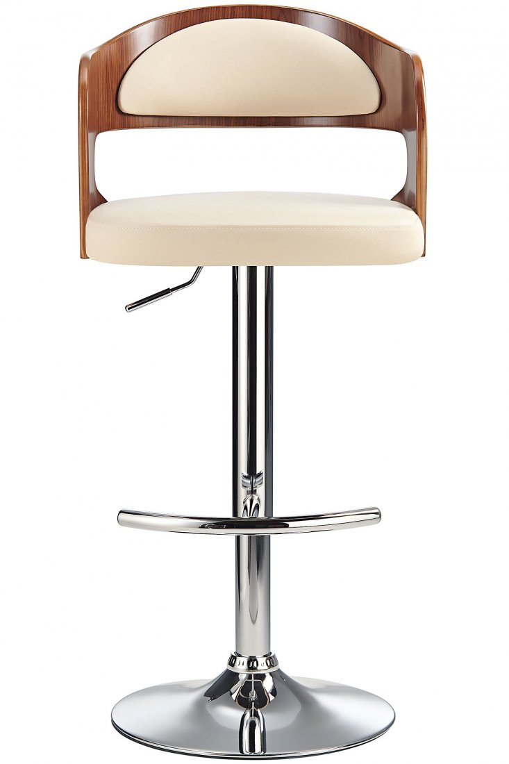 Cadiz Walnut Bar Stool Cream