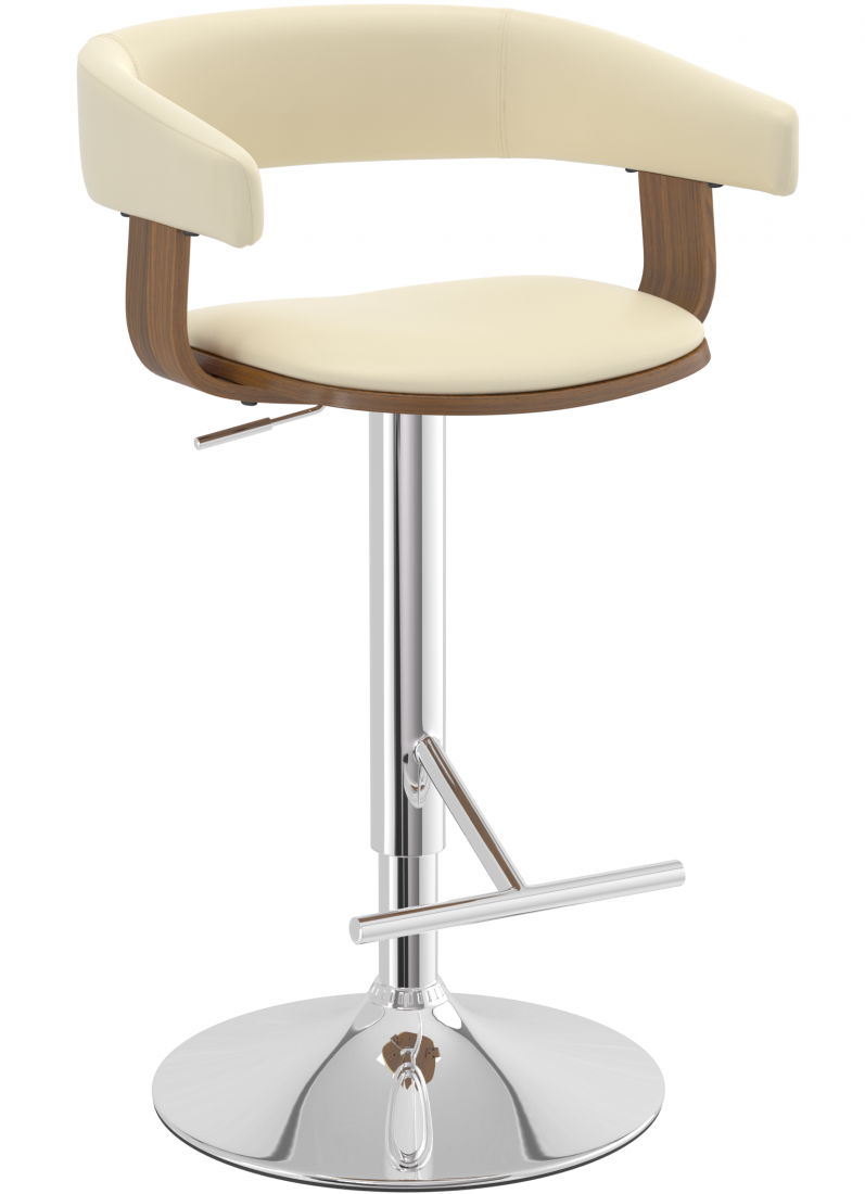Cappello Bar Stool Cream & Walnut