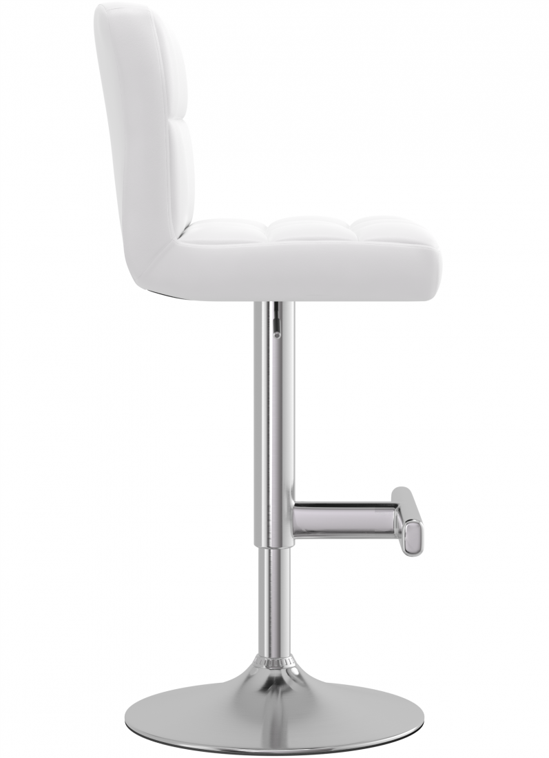 Grid Brushed Bar Stool White