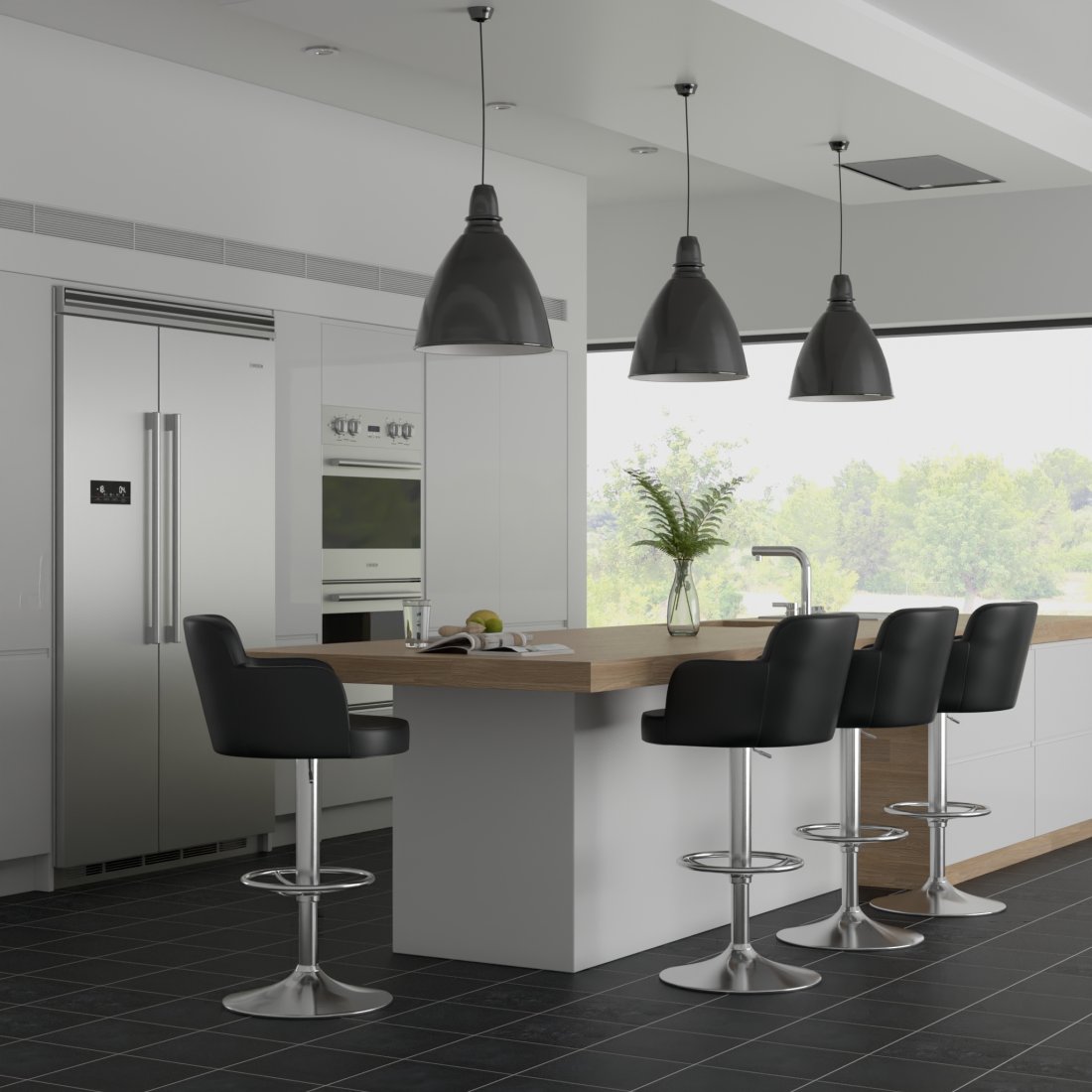 Ercol Bar Stool Grey Fabric