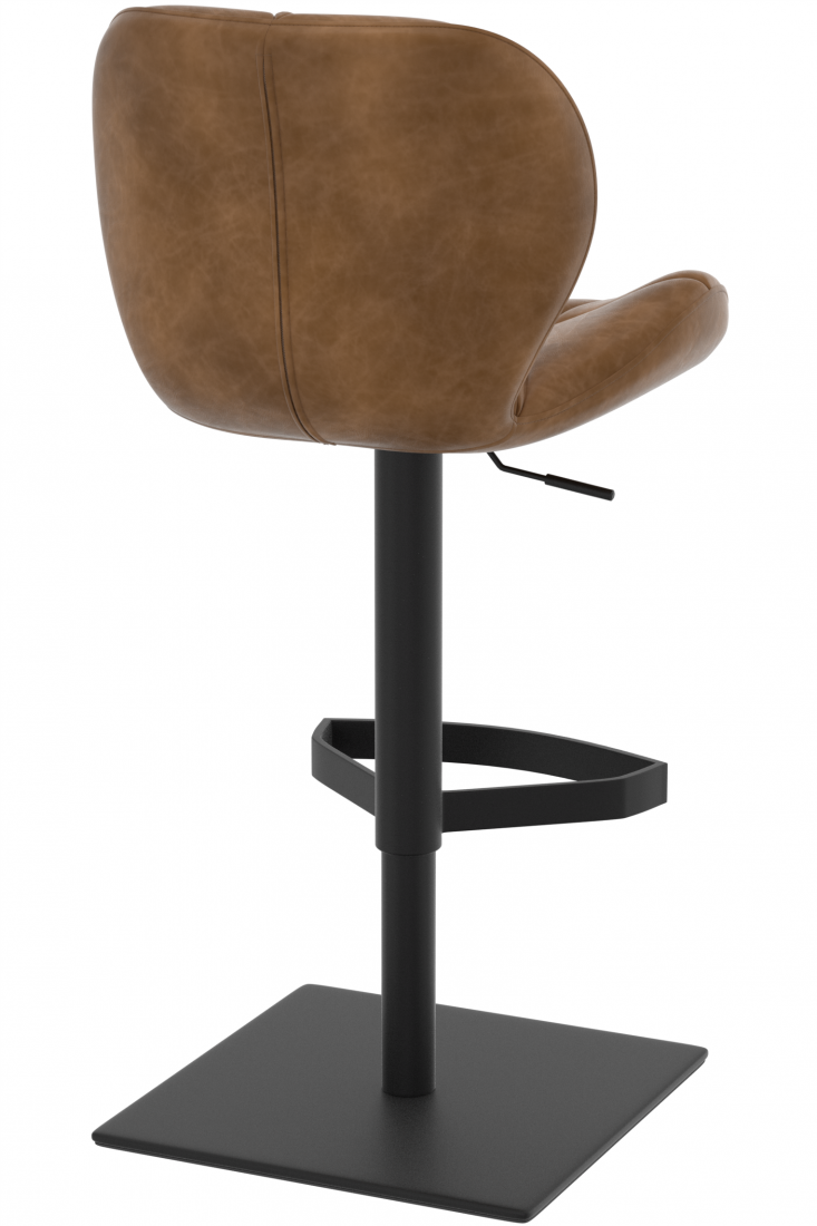 Profile Deluxe Black Bar Stool Tan