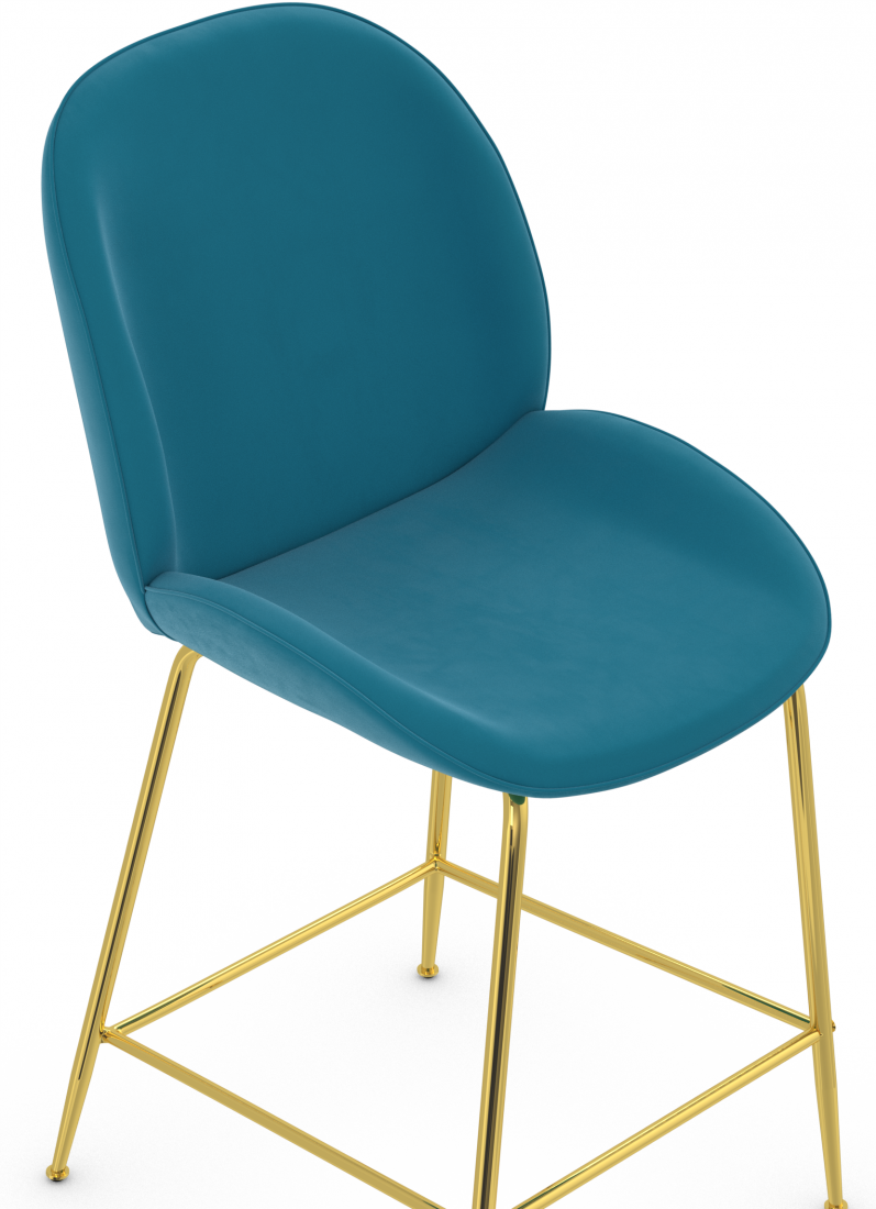Suave Gold Bar Stool Teal