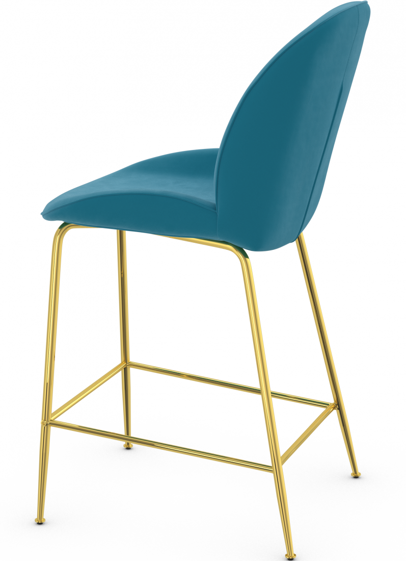 Suave Gold Bar Stool Teal
